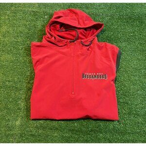 Tampa Bay Buccaneers jacket mens large red gray nike 1/2 zip pre game player NFL
